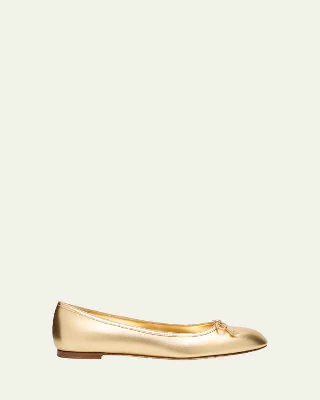 Veralli Metallic Bow Ballerina Flats